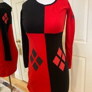 DC Comics Original long sleeve mini Harlequin dress